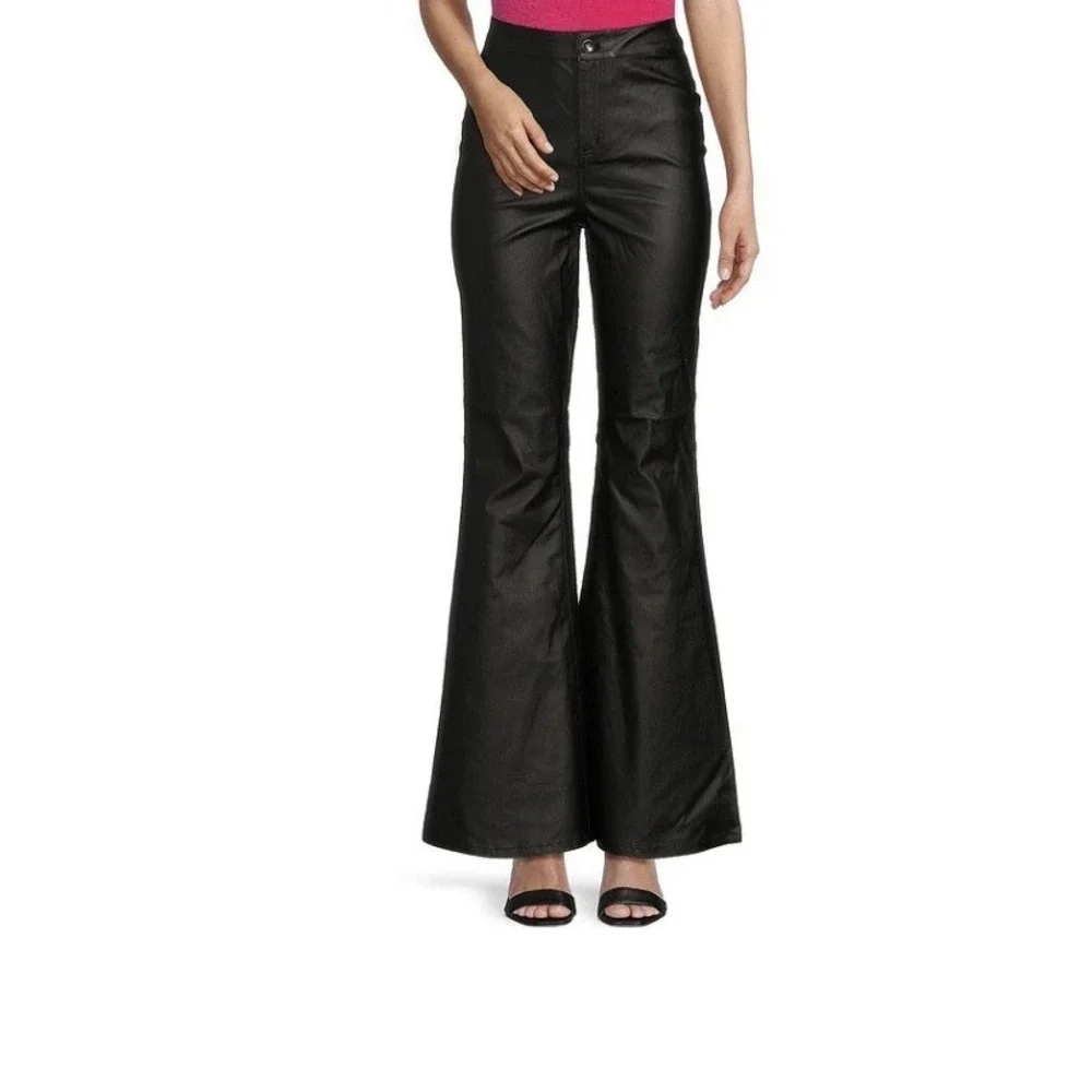 Chelsea & Violet Coated Bootcut Flare Pants Black Size 30